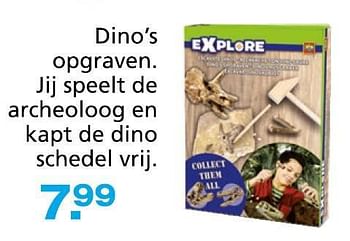 Promoties Dino`s opgraven. jij speelt de archeoloog en kapt de dino schedel vrij. - SES - Geldig van 10/10/2014 tot 07/12/2014 bij Unikamp