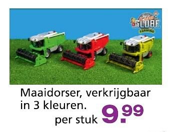 Promoties Maaidorser, verkrijgbaar in 3 kleuren - Kids GLOBE - Geldig van 10/10/2014 tot 07/12/2014 bij Unikamp