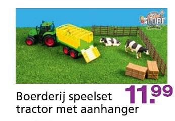 Promotions Boerderij speelset tractor met aanhanger - Kids GLOBE - Valide de 10/10/2014 à 07/12/2014 chez Unikamp