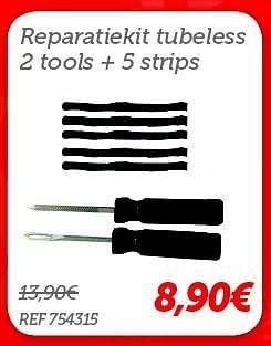 Promoties Reparatiekit tubeless 2 tools + 5 strips - Huismerk - Auto 5  - Geldig van 15/10/2014 tot 09/11/2014 bij Auto 5
