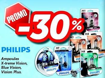 Promotions -30% ampoules x-treme vision, blue vision, vision plus - Philips - Valide de 15/10/2014 à 09/11/2014 chez Auto 5