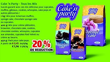 Promotions Cake `n party - tous les mix - Cake'n Party - Valide de 22/10/2014 à 01/11/2014 chez Aveve