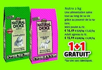 Promotions Nutro adult agneau - Nutro - Valide de 22/10/2014 à 01/11/2014 chez Aveve