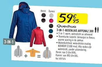 Promoties 3-in-1-regenjas arpenaz 300 - Quechua - Geldig van 11/10/2014 tot 25/10/2014 bij Decathlon
