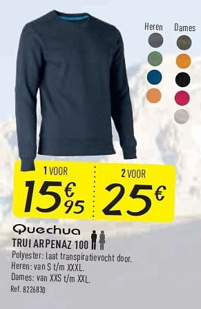 Promoties trui arpenaz 100  - Quechua - Geldig van 11/10/2014 tot 25/10/2014 bij Decathlon
