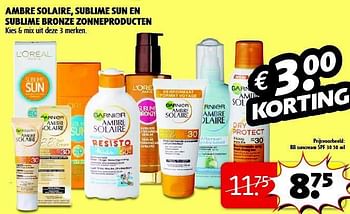 Promoties Garnier ambre solaire bb suncream spf 30 - Garnier - Geldig van 29/07/2014 tot 10/08/2014 bij Kruidvat