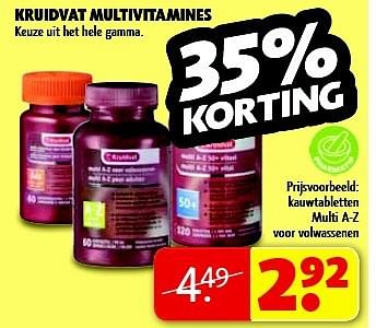 Promotions Kauwtabletten multi a-z voor volwassenen - Produit maison - Kruidvat - Valide de 29/07/2014 à 10/08/2014 chez Kruidvat