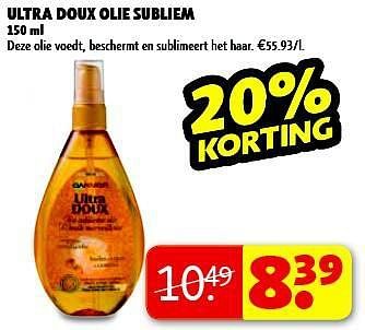 Promoties Ultra doux olie subliem - Garnier - Geldig van 29/07/2014 tot 10/08/2014 bij Kruidvat