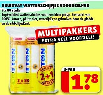 Promoties Kruidvat wattenschijfjes voordeelpak - Huismerk - Kruidvat - Geldig van 29/07/2014 tot 10/08/2014 bij Kruidvat