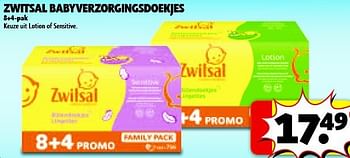 Promoties Zwitsal babyverzorgingsdoekjes - Zwitsal - Geldig van 29/07/2014 tot 10/08/2014 bij Kruidvat