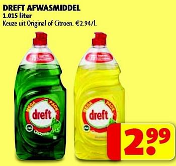 Promotions Dreft afwasmiddel - Dreft - Valide de 29/07/2014 à 10/08/2014 chez Kruidvat