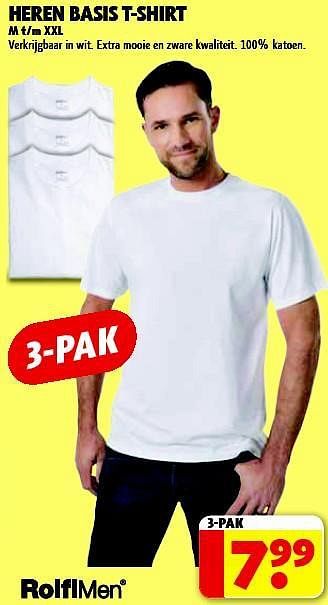 Promoties Heren basis t-shirt - Rolfimen - Geldig van 29/07/2014 tot 10/08/2014 bij Kruidvat