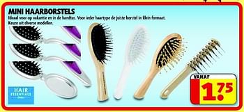Promotions Mini haarborstels - Hair Essentials - Valide de 29/07/2014 à 10/08/2014 chez Kruidvat