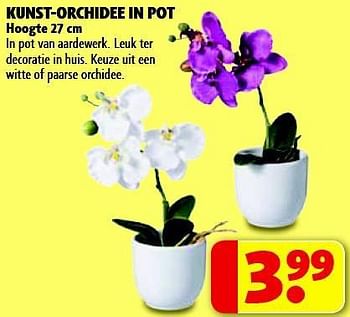 Promoties Kunst-orchidee in pot - Huismerk - Kruidvat - Geldig van 29/07/2014 tot 10/08/2014 bij Kruidvat