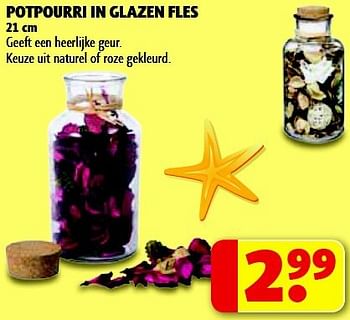 Promoties Potpourri in glazen fles - Huismerk - Kruidvat - Geldig van 29/07/2014 tot 10/08/2014 bij Kruidvat
