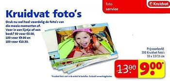 Promoties 100 kruidvat foto`s - Huismerk - Kruidvat - Geldig van 29/07/2014 tot 10/08/2014 bij Kruidvat