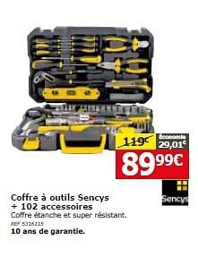Promotions Coffre à outils sencys + 102 accessoires - Sencys - Valide de 20/08/2014 à 01/09/2014 chez BricoPlanit