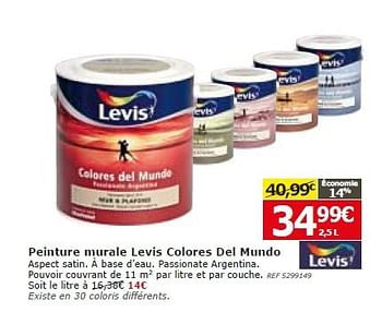 Promotions Peinture murale levis colores del mundo - Levis - Valide de 24/09/2014 à 13/10/2014 chez BricoPlanit