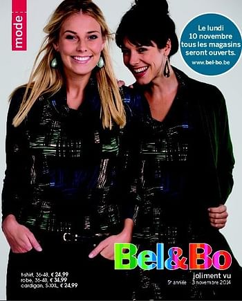 Promotions T-shirt - Produit maison - Bel&Bo - Valide de 03/11/2014 à 16/11/2014 chez Bel&Bo