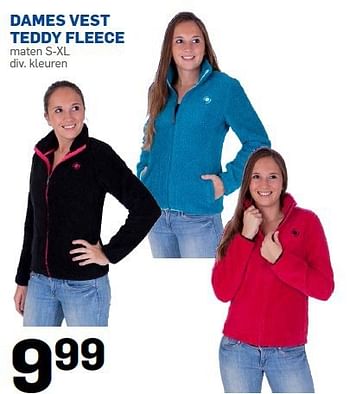 Promoties Dames vest teddy fleece - Huismerk - Action - Geldig van 24/10/2014 tot 16/11/2014 bij Action