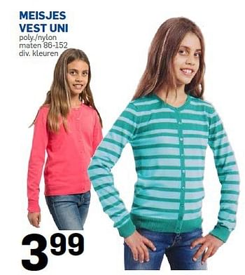 Promoties Meisjes vest uni - Huismerk - Action - Geldig van 24/10/2014 tot 16/11/2014 bij Action