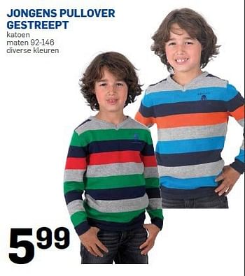 Promoties Jongens pullover gestreept - Huismerk - Action - Geldig van 24/10/2014 tot 16/11/2014 bij Action