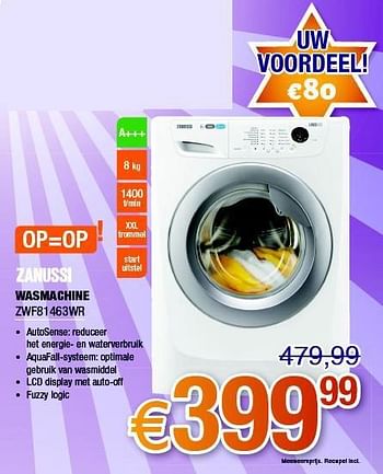 Promoties Zanussi wasmachine zwf81463wr - Zanussi - Geldig van 01/11/2014 tot 30/11/2014 bij Expert
