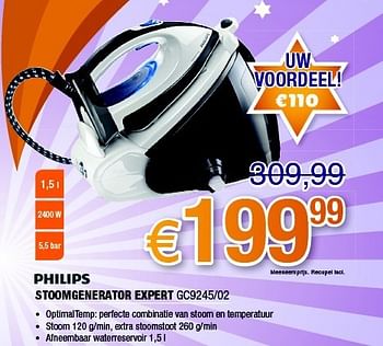 Promoties Philips stoomgenerator expert gc9245/02 - Philips - Geldig van 01/11/2014 tot 30/11/2014 bij Expert