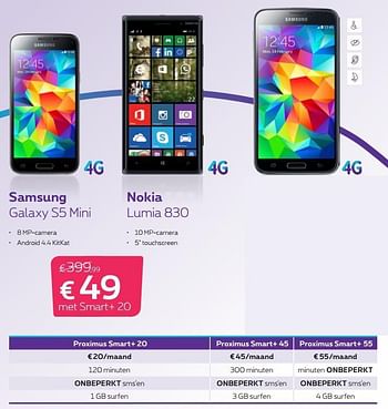 Promoties Samsung galaxy s5 mini - Samsung - Geldig van 01/11/2014 tot 30/11/2014 bij Proximus