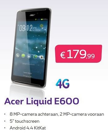 Promoties Acer liquid e600 - Acer - Geldig van 01/11/2014 tot 30/11/2014 bij Proximus