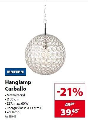 In tegenspraak Reproduceren Wat Huismerk - Gamma Hanglamp carballo - Promotie bij Gamma