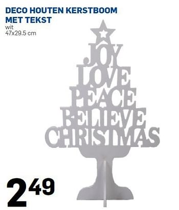 Promoties Deco houten kerstboom met tekst - Huismerk - Action - Geldig van 10/11/2014 tot 28/12/2014 bij Action
