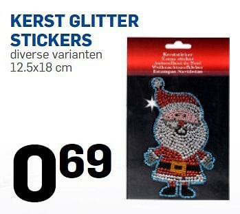 Huismerk - Kerst glitter stickers - Promotie bij Action