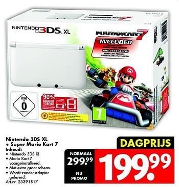 Promoties Nintendo 3ds xl + super mario kart 7 - Nintendo - Geldig van 15/11/2014 tot 30/11/2014 bij Bart Smit