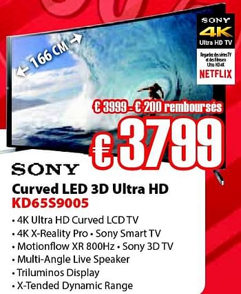 Promotions Sony curved led 3d ultra hd kd65s9005 - Sony - Valide de 05/11/2014 à 29/11/2014 chez Selexion