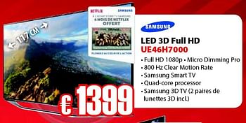 Promotions Samsung led 3d full hd ue46h7000 - Samsung - Valide de 05/11/2014 à 29/11/2014 chez Selexion