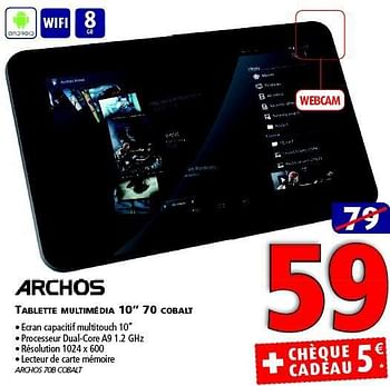 Promotions Archos tablette multimédia 70 cobalt - Archos - Valide de 12/11/2014 à 26/12/2014 chez Kitchenmarket