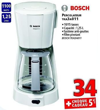Promotions Bosch percolateur tka3a011 - Bosch - Valide de 12/11/2014 à 26/12/2014 chez Kitchenmarket
