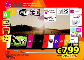 Promoties Lg led-televisie - téléviseur led 47la730v - LG - Geldig van 14/11/2014 tot 14/12/2014 bij ElectroStock