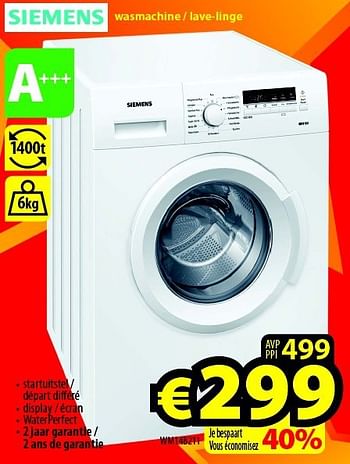 Promoties Siemens wasmachine - lave-linge wm14b211 - Siemens - Geldig van 14/11/2014 tot 14/12/2014 bij ElectroStock