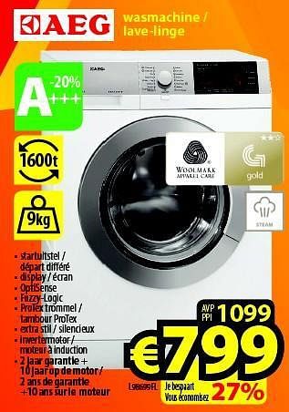 Promoties Aeg wasmachine - lave-linge l98699fl - AEG - Geldig van 14/11/2014 tot 14/12/2014 bij ElectroStock
