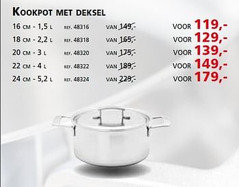 Promoties Kookpot met deksel - Demeyere - Geldig van 24/11/2014 tot 31/12/2014 bij Unikamp