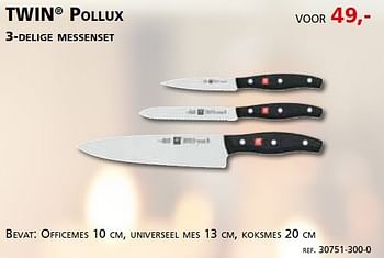 Promoties Twin pollux 3-delige messenset - Zwilling - Geldig van 24/11/2014 tot 31/12/2014 bij Unikamp