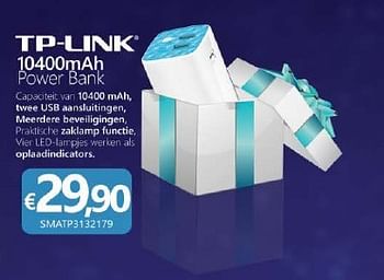 Promoties Tp-link 10400mah power bank - TP-LINK - Geldig van 17/11/2014 tot 06/12/2014 bij Compudeals