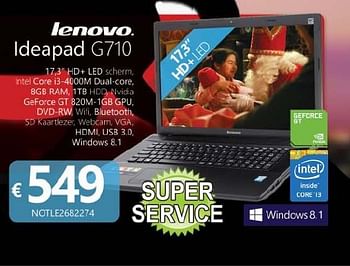 Promoties Lenovo ideapad g710 - Lenovo - Geldig van 17/11/2014 tot 06/12/2014 bij Compudeals