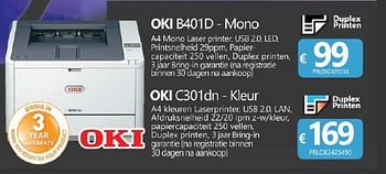 Promoties Oki b401d-mono - OKI - Geldig van 17/11/2014 tot 06/12/2014 bij Compudeals