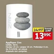 Promotions Applique zen - Produit maison - BricoPlanit - Valide de 26/11/2014 à 15/12/2014 chez BricoPlanit