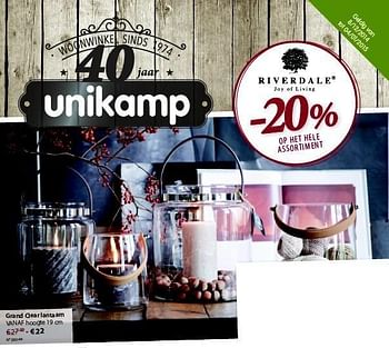 Promoties Grand clear lantaarn - Riverdale - Geldig van 08/12/2014 tot 04/01/2015 bij Unikamp