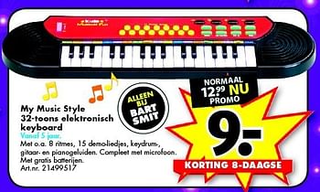 Fragiel regenval zacht My music Style My music style 32-toons elektronisch keyboard - Promotie bij Bart  Smit