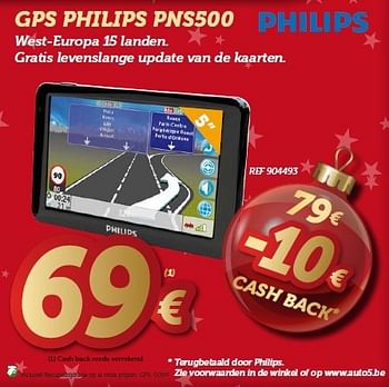 Promoties Gps philips pns500 - Philips - Geldig van 08/12/2014 tot 04/01/2015 bij Auto 5